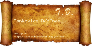 Tankovics Dénes névjegykártya