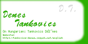 denes tankovics business card